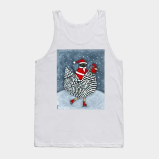 Ice Skating Christmas Chicken Tank Top